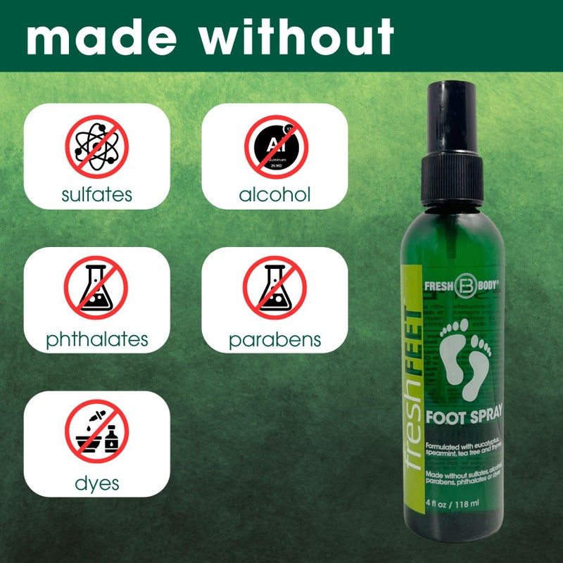 Fresh Body FB Fresh Feet Odor Fighting Spray with Essential Oils for Feet & Shoes, 4 Ounce Spray Bottle (2 Pack) - Image 5